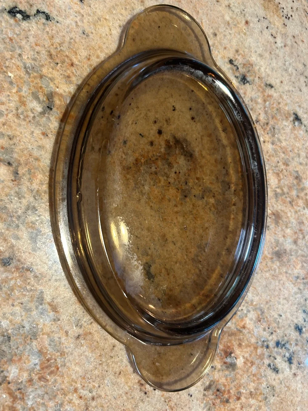 Visions 14oz Oval Casserole Brown V-14-B Pyrex Lid P-14-C